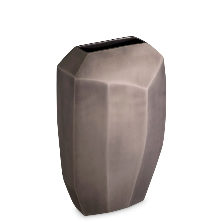 Vase Linos S mat nickel finish 11,5x24,5,x43,5cm | Vazo