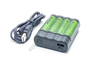 USB Şarj Cihazı ve 4 x AA Şarj Edilebilir Pil