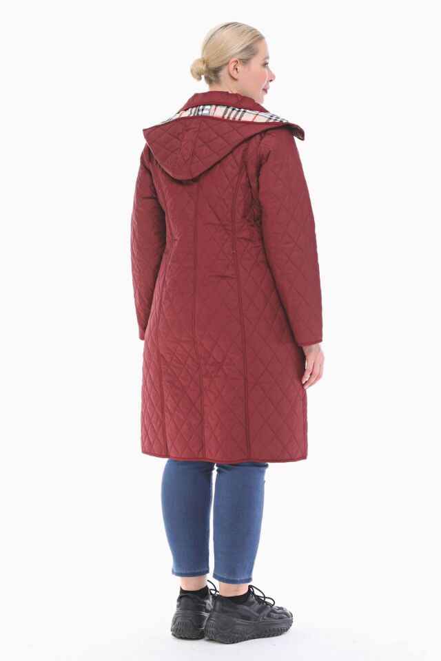 EKOSE 105 CM BORDO MEVSİMLİK KAPİTONE MONT