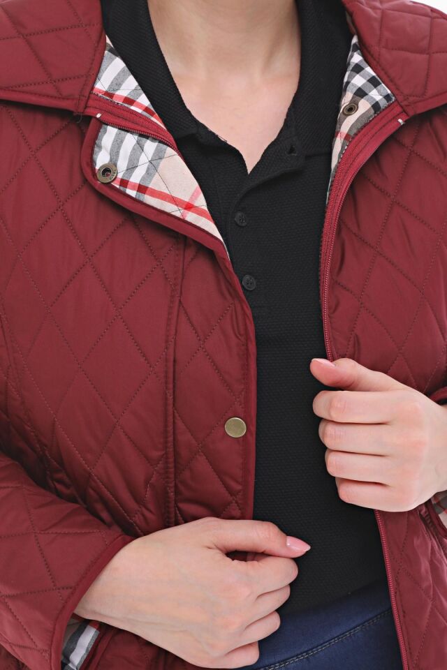 EKOSE 105 CM BORDO MEVSİMLİK KAPİTONE MONT