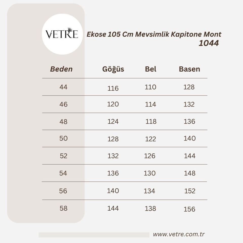 EKOSE 105 CM BORDO MEVSİMLİK KAPİTONE MONT