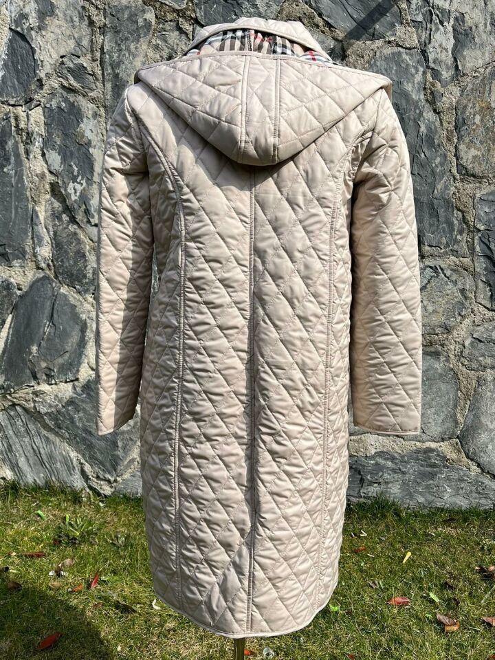 EKOSE 105 CM AÇIK BEJ MEVSİMLİK KAPİTONE MONT