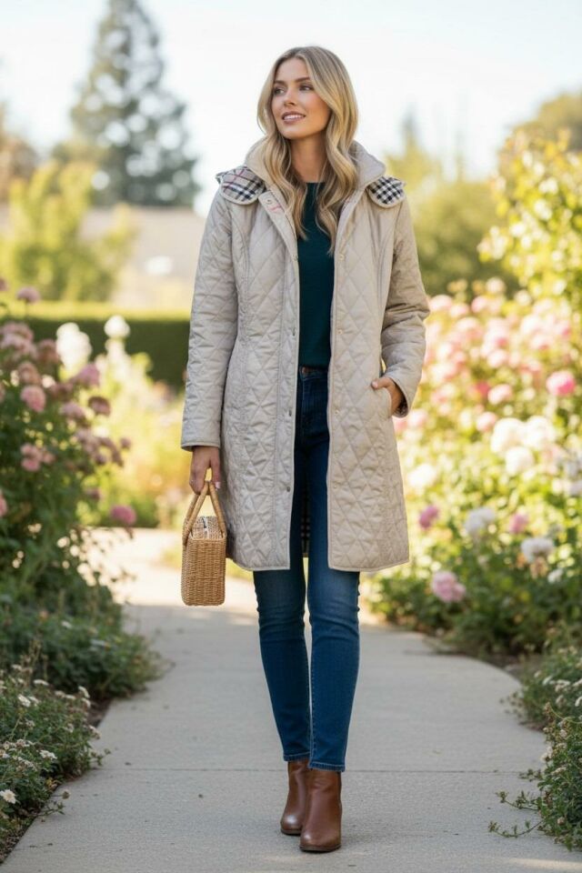 EKOSE 95 CM AÇIK BEJ MEVSİMLİK KAPİTONE MONT