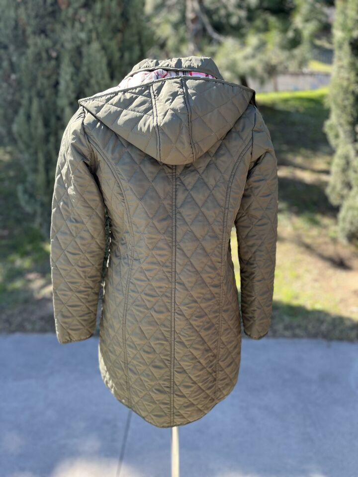 EKOSE 95 CM HAKİ MEVSİMLİK KAPİTONE MONT