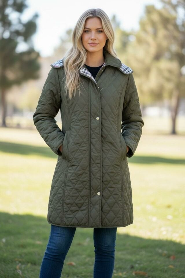 EKOSE 95 CM HAKİ MEVSİMLİK KAPİTONE MONT