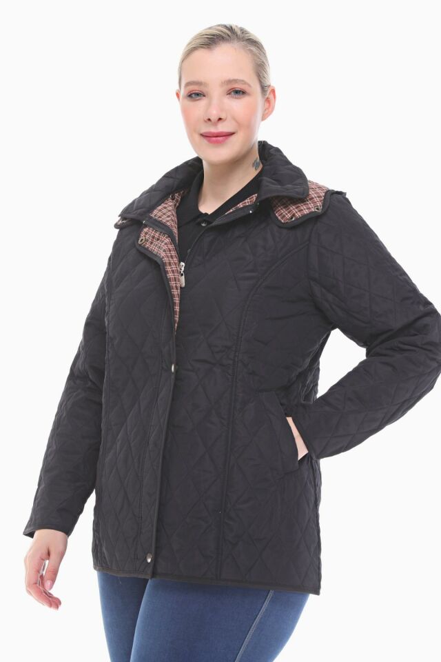 EKOSE 75 CM SİYAH MEVSİMLİK KAPİTONE MONT