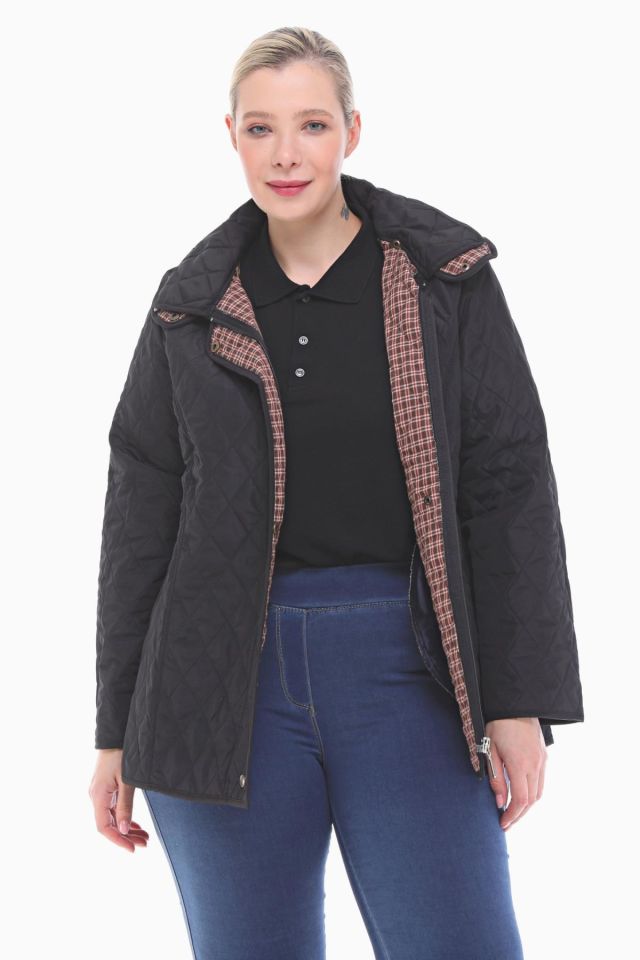 EKOSE 75 CM SİYAH MEVSİMLİK KAPİTONE MONT