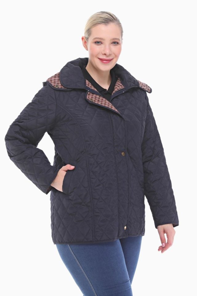 EKOSE 75 CM LACİVERT MEVSİMLİK KAPİTONE MONT