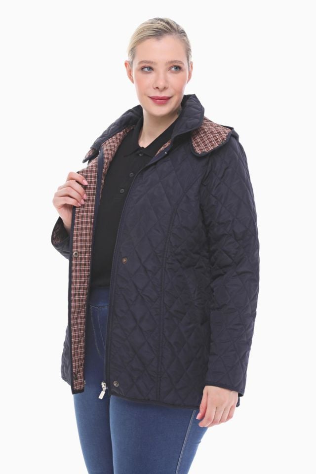 EKOSE 75 CM LACİVERT MEVSİMLİK KAPİTONE MONT