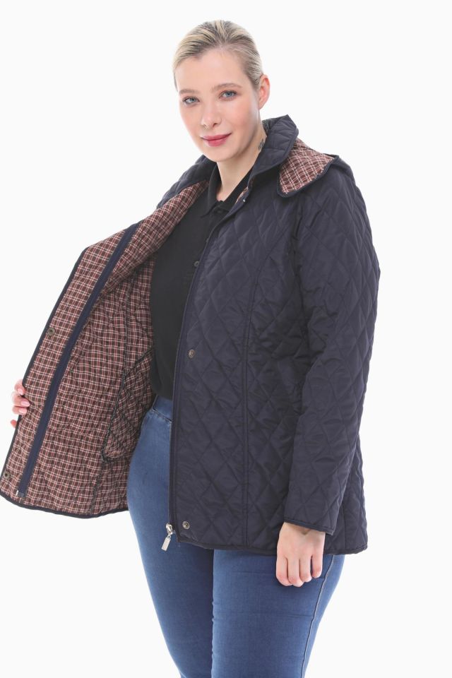 EKOSE 75 CM LACİVERT MEVSİMLİK KAPİTONE MONT