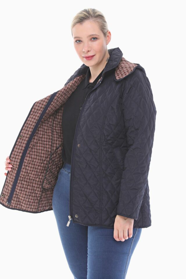 EKOSE 75 CM LACİVERT MEVSİMLİK KAPİTONE MONT