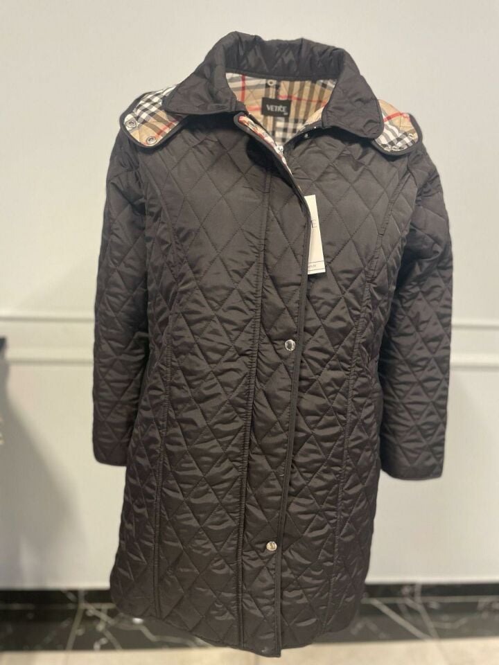 EKOSE 95 CM SİYAH MEVSİMLİK KAPİTONE MONT