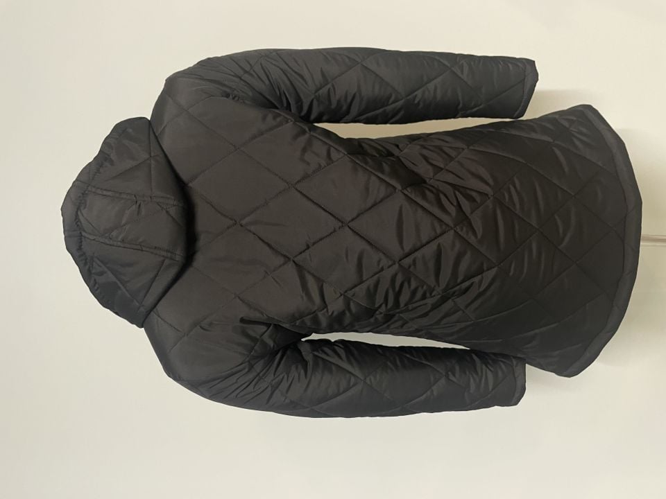 Vetre Kapüşonlu Siyah Baklava Desen Mont