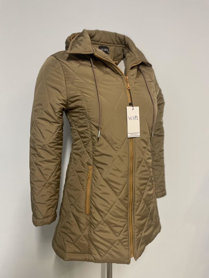 Vetre Kapüşonlu Vizon Baklava Desen Mont