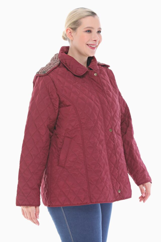 EKOSE 75 CM BORDO MEVSİMLİK KAPİTONE MONT