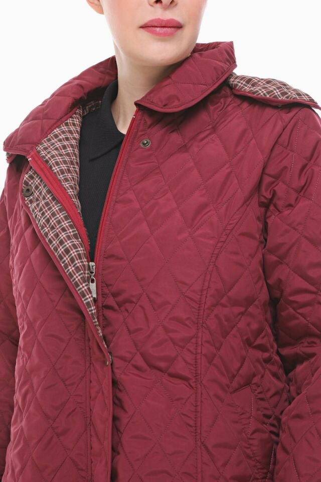 EKOSE 75 CM BORDO MEVSİMLİK KAPİTONE MONT