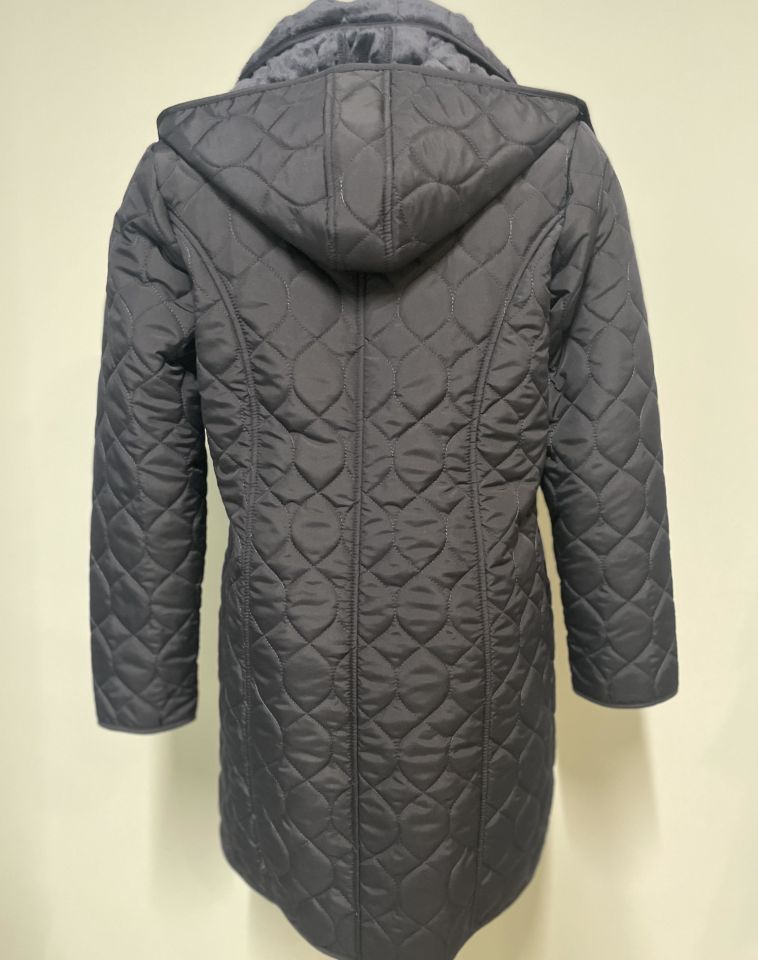 VETRE LACİVERT 95 CM SOĞAN DESEN KAPİTONE MONT