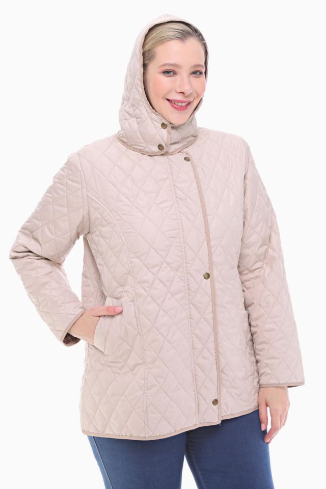 EKOSE 75 CM AÇIK BEJ MEVSİMLİK KAPİTONE MONT