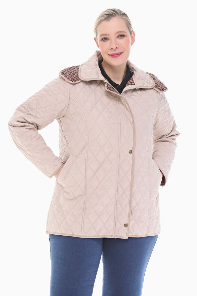 EKOSE 75 CM AÇIK BEJ MEVSİMLİK KAPİTONE MONT