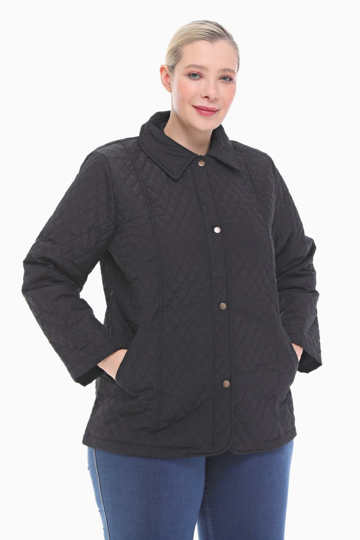 POLO YAKA SİYAH MEVSİMLİK KAPİTONE MONT