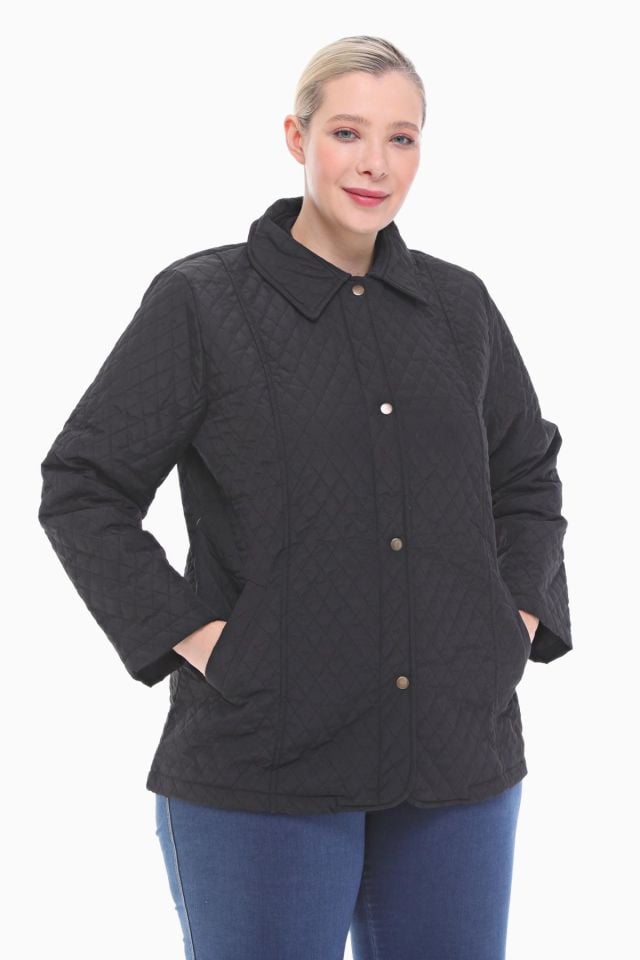 POLO YAKA SİYAH MEVSİMLİK KAPİTONE MONT