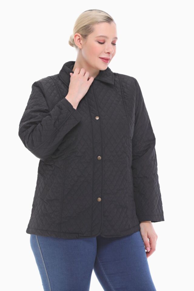 POLO YAKA SİYAH MEVSİMLİK KAPİTONE MONT