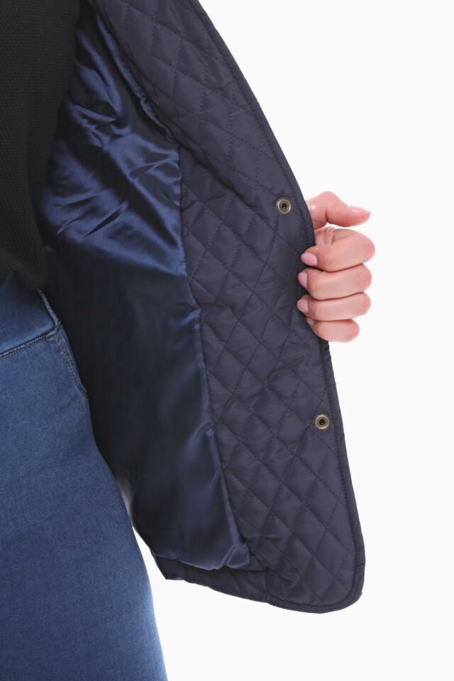 POLO YAKA LACİVERT MEVSİMLİK KAPİTONE MONT