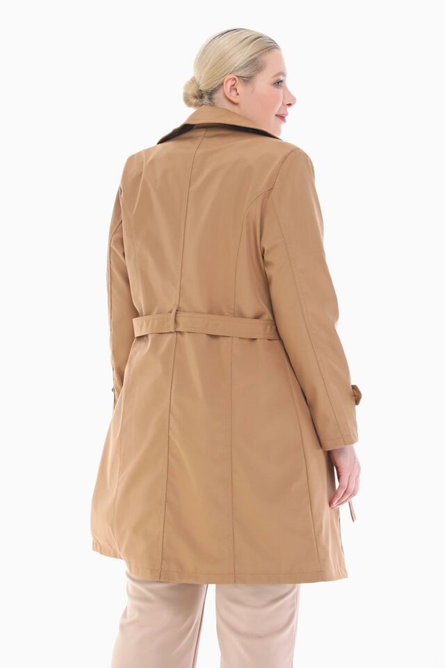 DÜĞMELİ VİZON KRUVAZE TRENÇKOT