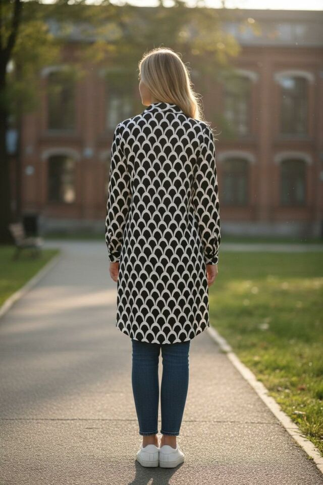 VETRE KADIN BÜYÜK BEDEN UZUN VİSKON GÖMLEK