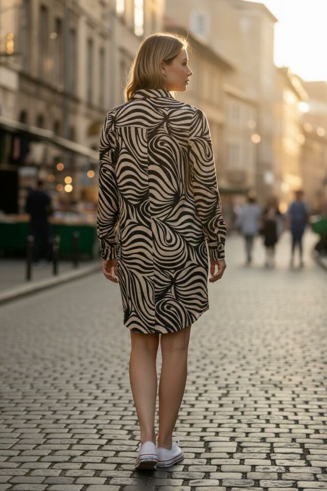 VETRE KADIN BÜYÜK BEDEN UZUN VİSKON GÖMLEK