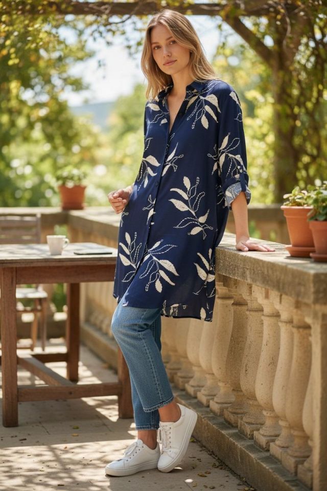 VETRE KADIN BÜYÜK BEDEN UZUN VİSKON GÖMLEK