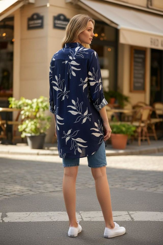 VETRE KADIN BÜYÜK BEDEN UZUN VİSKON GÖMLEK