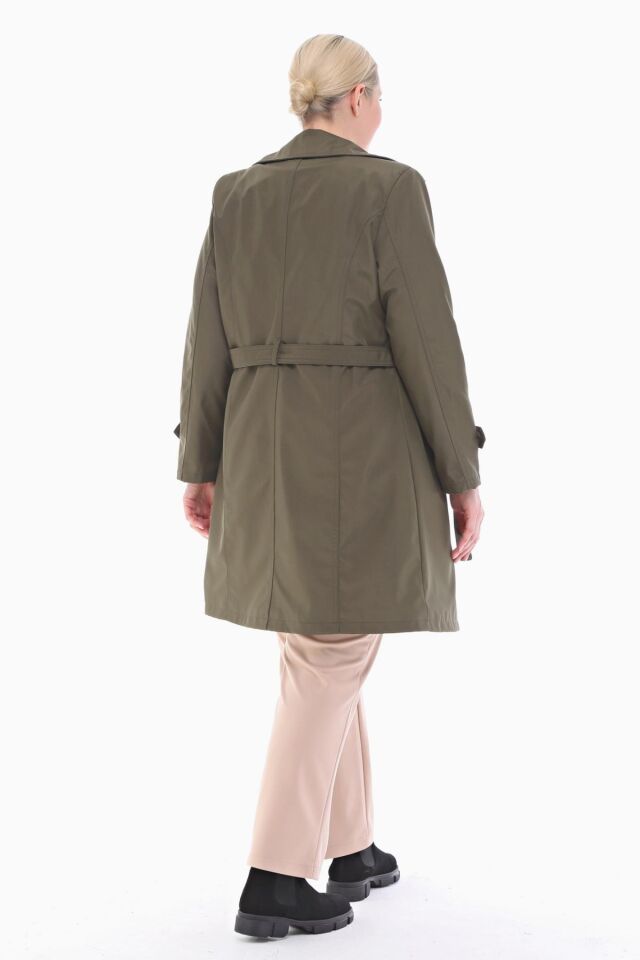 DÜĞMELİ HAKİ KRUVAZE TRENÇKOT