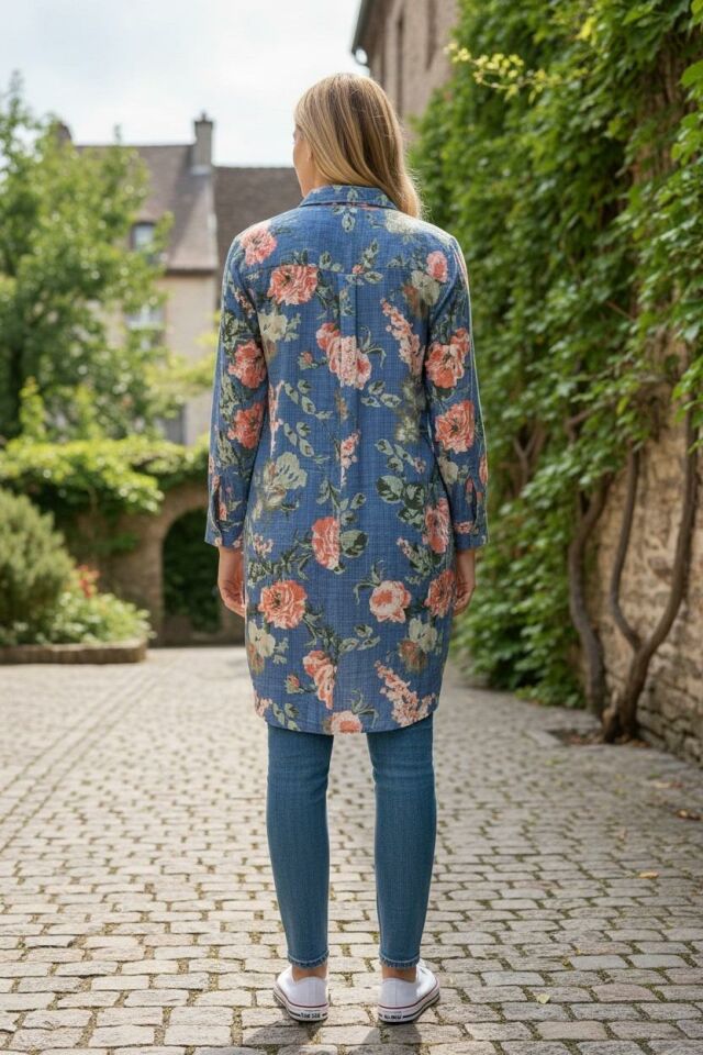 VETRE KADIN BÜYÜK BEDEN UZUN VİSKON GÖMLEK