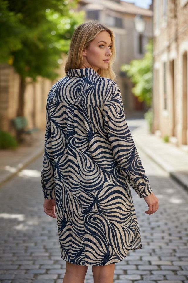 VETRE KADIN BÜYÜK BEDEN UZUN VİSKON GÖMLEK