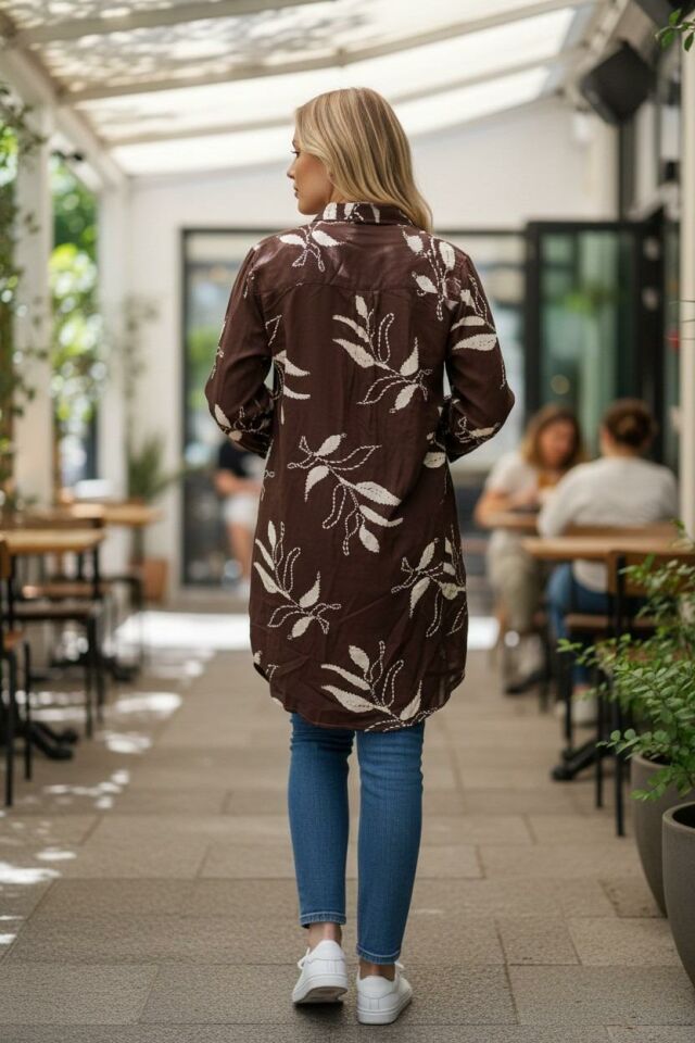 VETRE KADIN BÜYÜK BEDEN UZUN VİSKON GÖMLEK