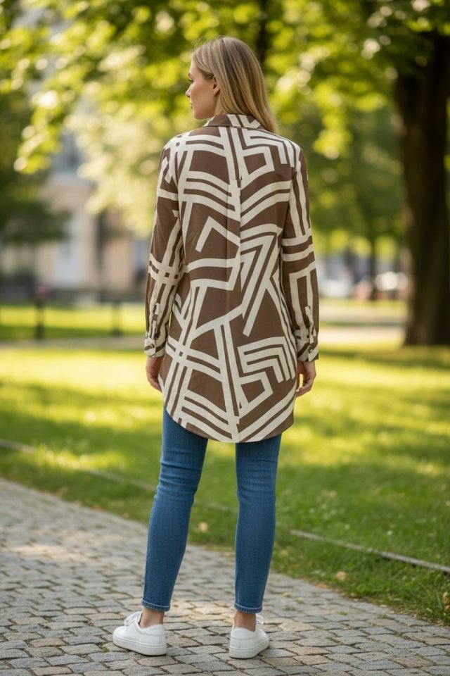 VETRE KADIN BÜYÜK BEDEN UZUN VİSKON GÖMLEK