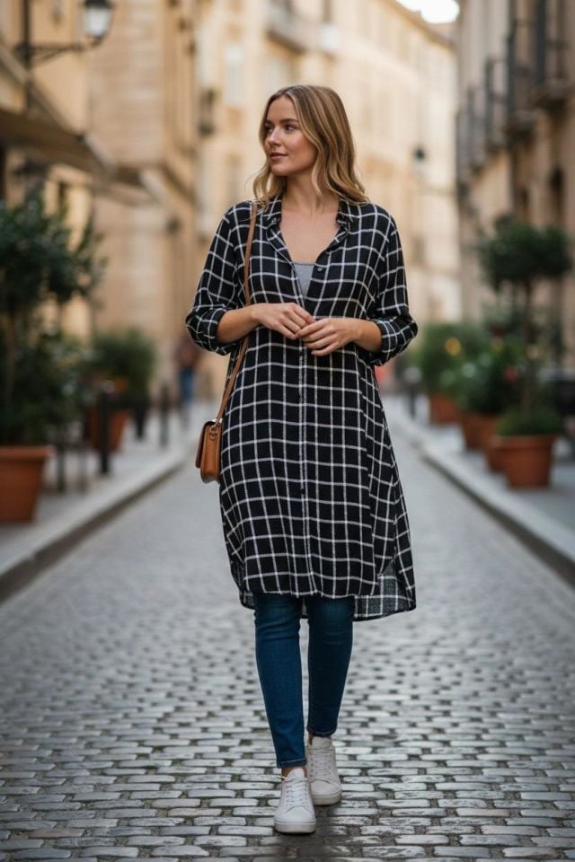 VETRE KADIN BÜYÜK BEDEN UZUN VİSKON GÖMLEK