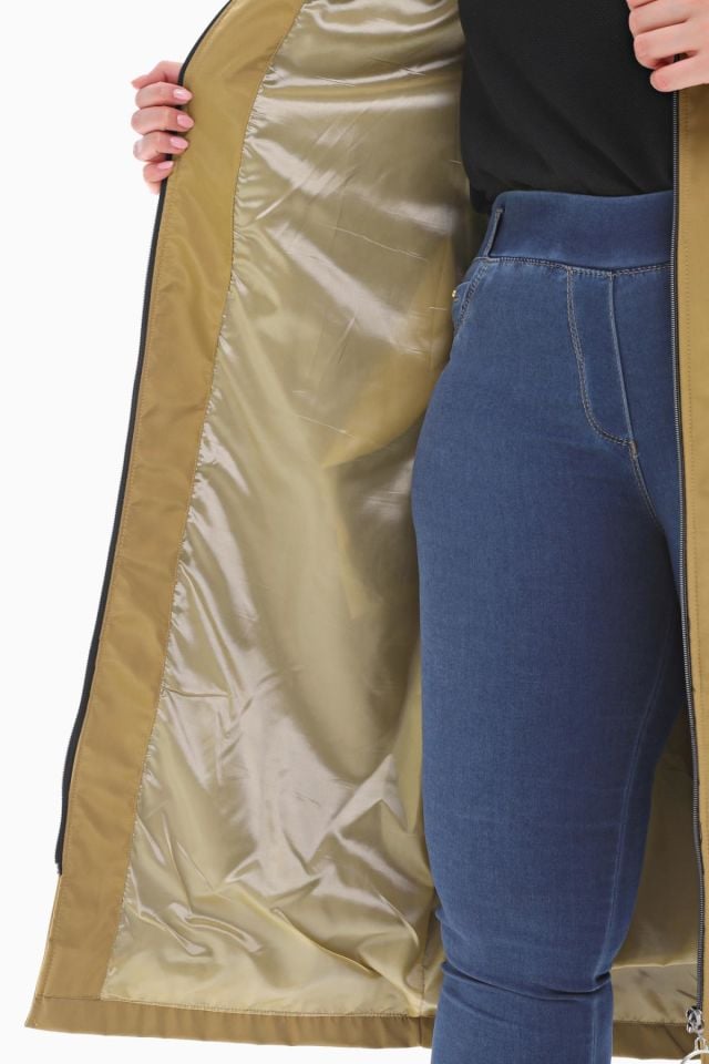 KAPÜŞONLU VİZON UZUN TRENÇKOT