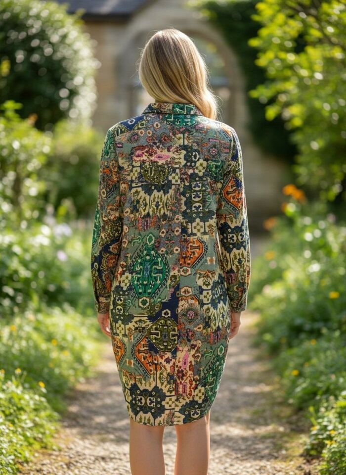 VETRE KADIN BÜYÜK BEDEN UZUN VİSKON GÖMLEK