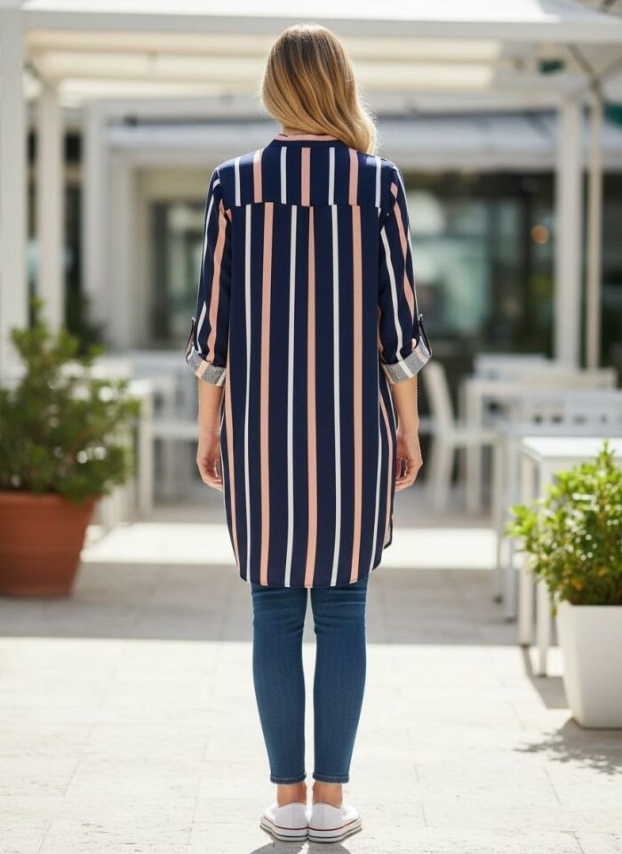 VETRE KADIN BÜYÜK BEDEN UZUN VİSKON GÖMLEK