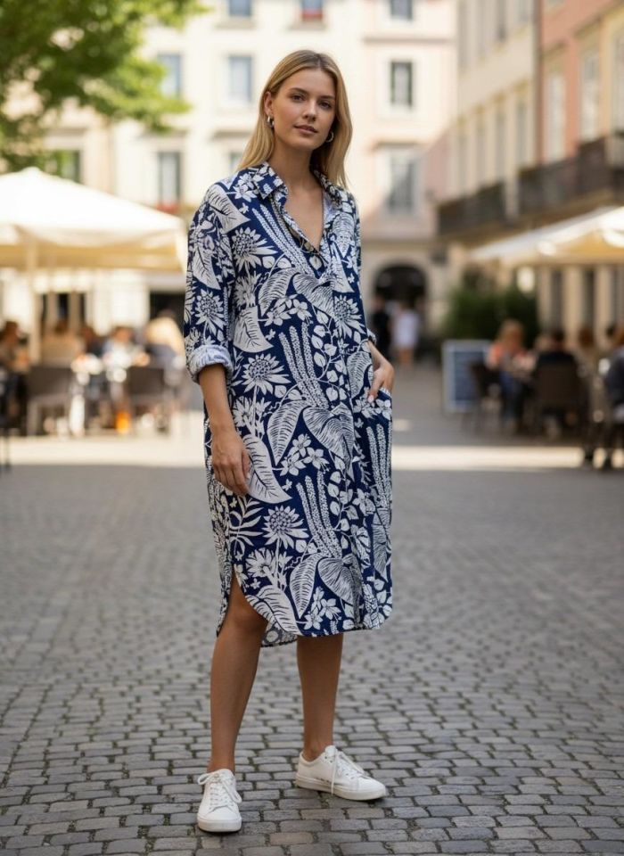 VETRE KADIN BÜYÜK BEDEN UZUN VİSKON GÖMLEK