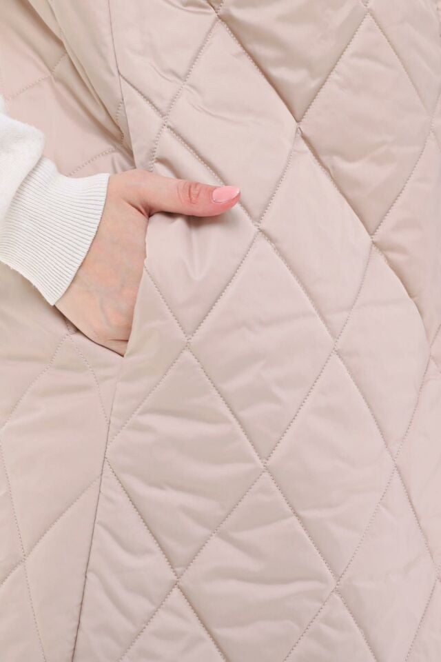 ŞİŞME AÇIK BEJ KAPİTONE YELEK