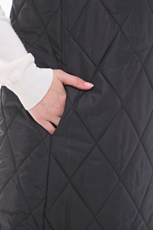 ŞİŞME SİYAH KAPİTONE YELEK