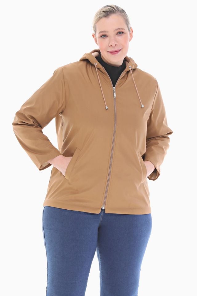 KAPÜŞONLU VİZON İÇİ POLARLI YAĞMURLUK