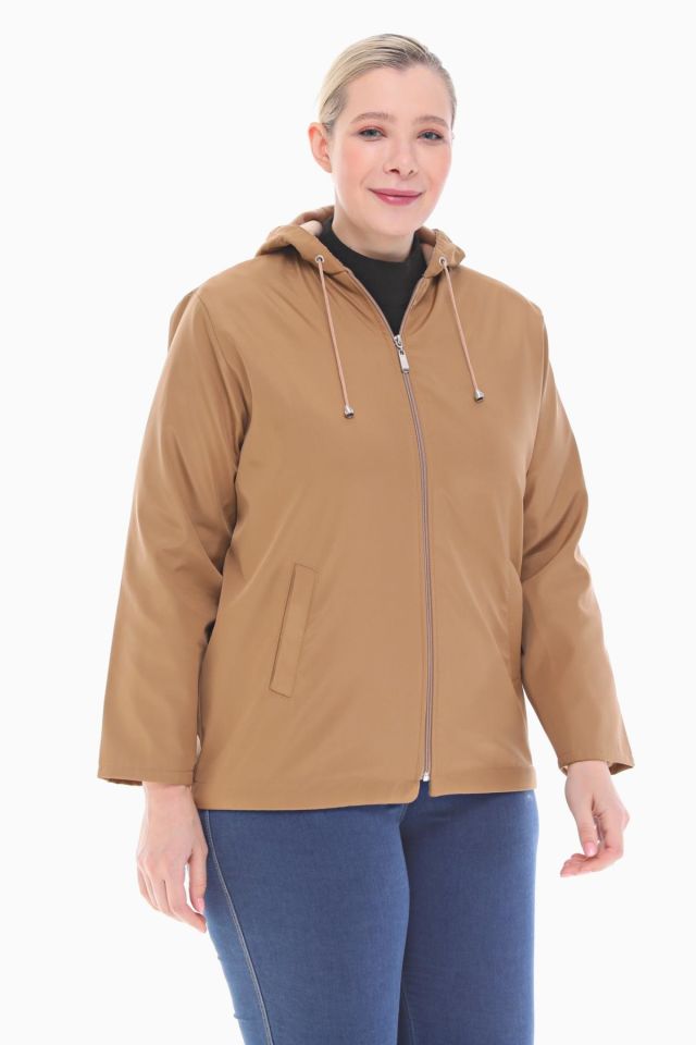 KAPÜŞONLU VİZON İÇİ POLARLI YAĞMURLUK