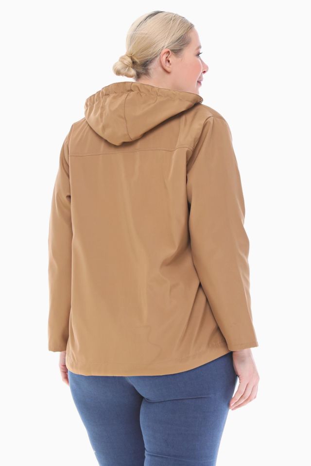 KAPÜŞONLU VİZON İÇİ POLARLI YAĞMURLUK