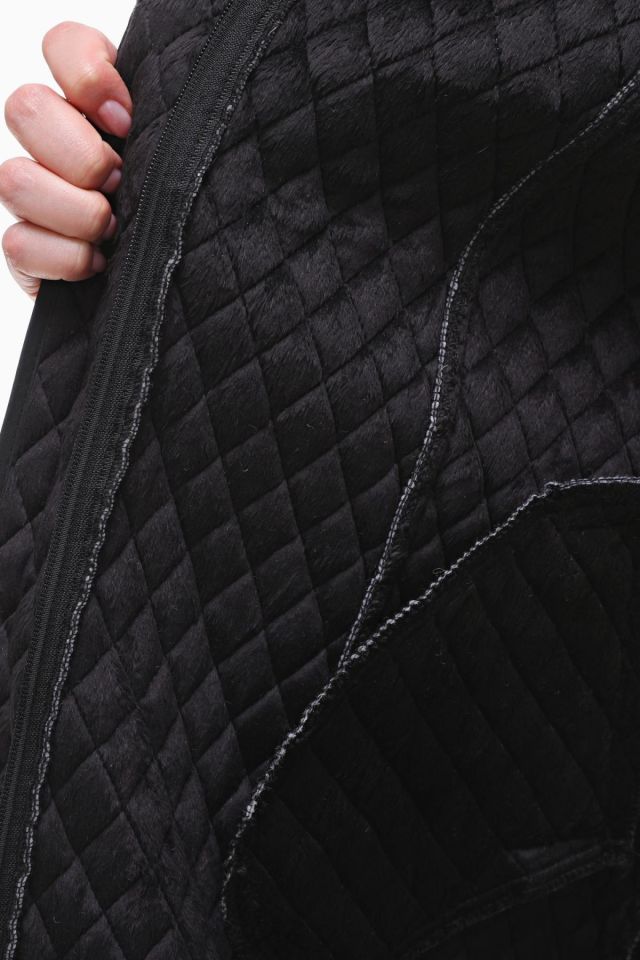 KAPÜŞONLU SİYAH 142 CM KAPİTONE KABAN