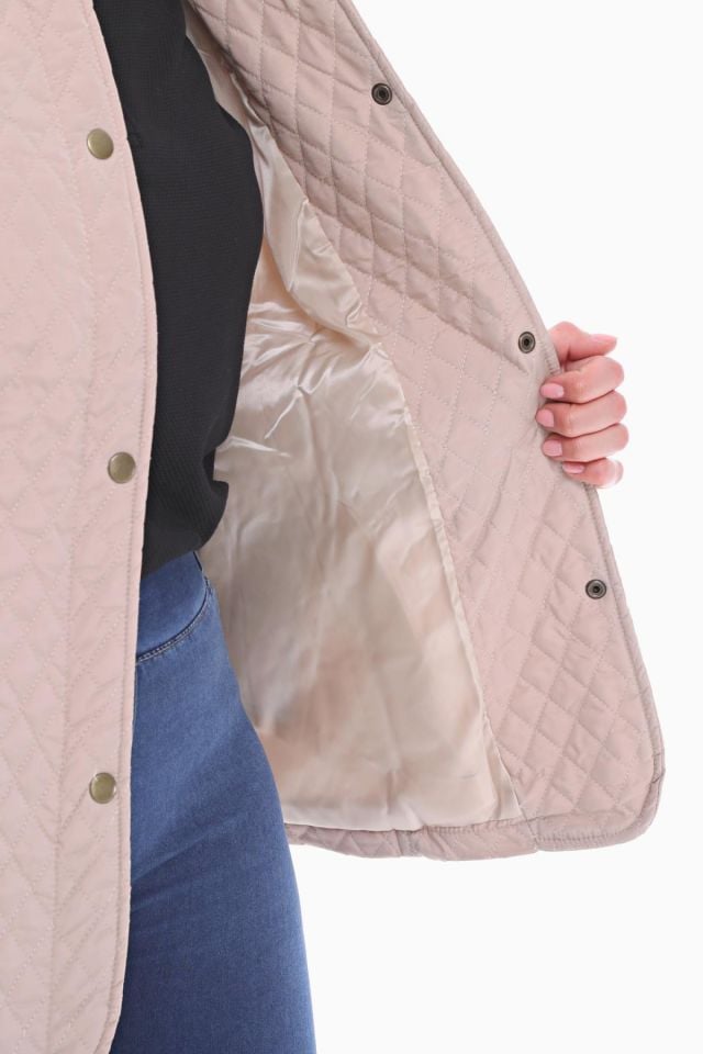 POLO YAKA AÇIK BEJ MEVSİMLİK KAPİTONE MONT