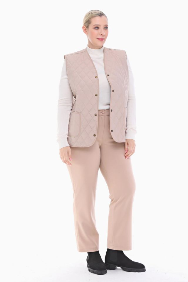 EKOSE AÇIK BEJ KAPİTONE YELEK